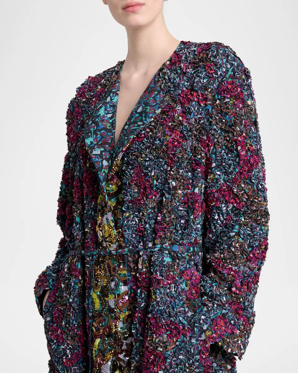 Dries Van Noten Rivkam Embroidered Single-Breasted Long Coat | Thumbnail 5