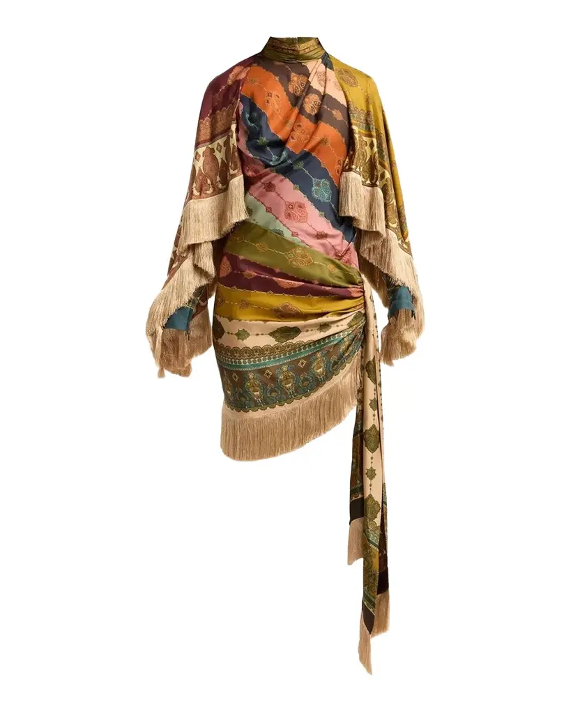 Valiant Silk Fringed Mini Dress Valiant Silk Fringed Mini Dress