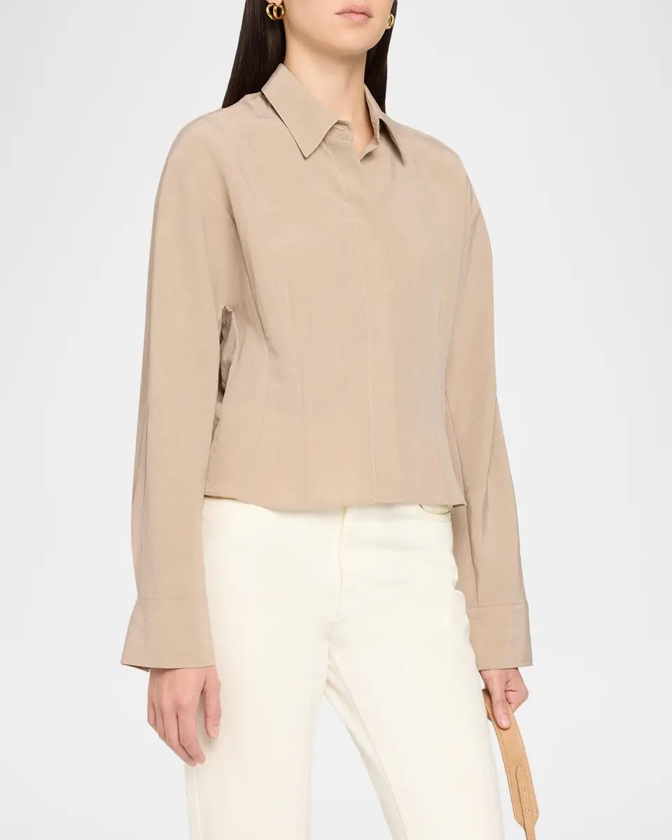 Vince Shirt Jacket with Blouson Back | Thumbnail 4 Vince Shirt Jacket with Blouson Back | Thumbnail 4