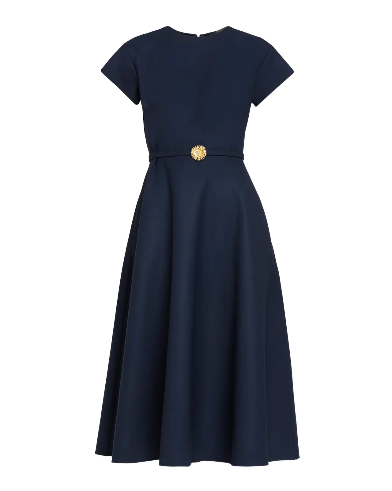 Cap-Sleeve Wool Belted Midi Dress Cap-Sleeve Wool Belted Midi Dress