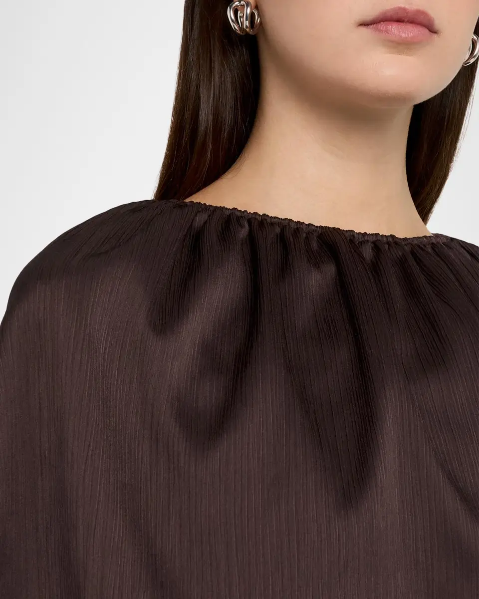 Vince Plissé Satin Cape Top | Thumbnail 5