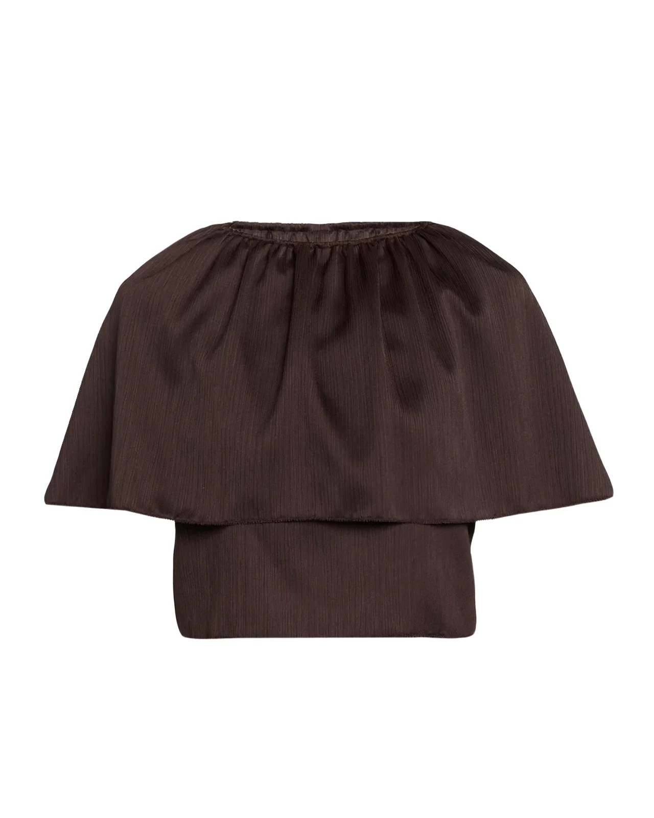 Vince Plissé Satin Cape Top