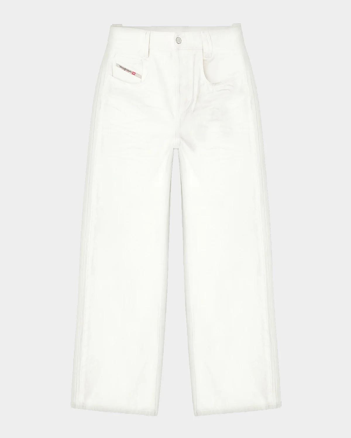 Diesel Men's 1982 Hakou White Denim Wide-Leg Jeans