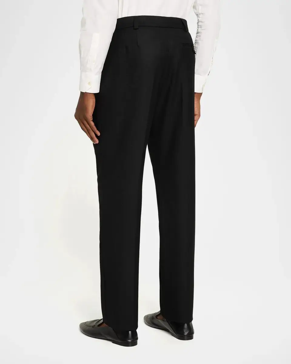Saint Laurent Men's Pleated Wool Trousers | Thumbnail 3