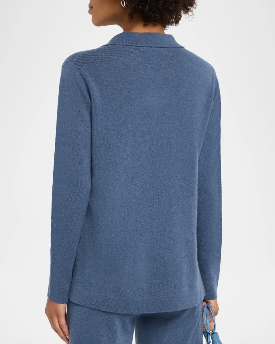 Neiman Marcus Cashmere Collection Cashmere Johnny-Collar Sweater | Thumbnail 3 Neiman Marcus Cashmere Collection Cashmere Johnny-Collar Sweater | Thumbnail 3