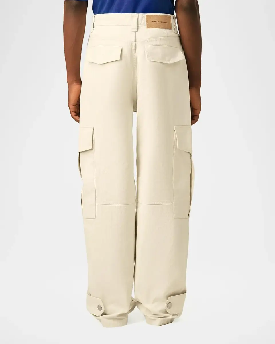 AMI PARIS Men's Cotton Canvas Straight-Leg Cargo Pants | Thumbnail 3 AMI PARIS Men's Cotton Canvas Straight-Leg Cargo Pants | Thumbnail 3