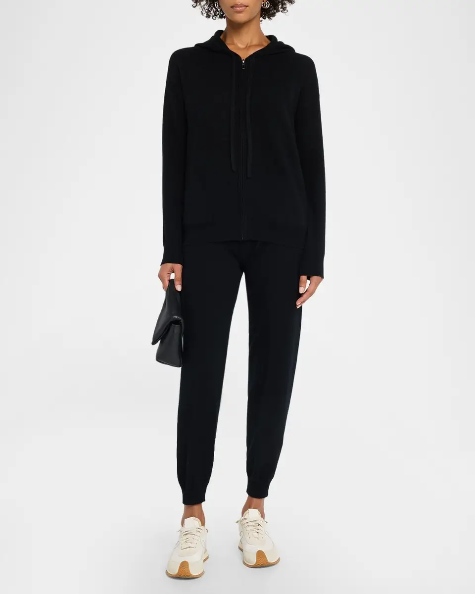 Neiman Marcus Cashmere Collection Cashmere Zip-Front Hoodie | Thumbnail 2 Neiman Marcus Cashmere Collection Cashmere Zip-Front Hoodie | Thumbnail 2