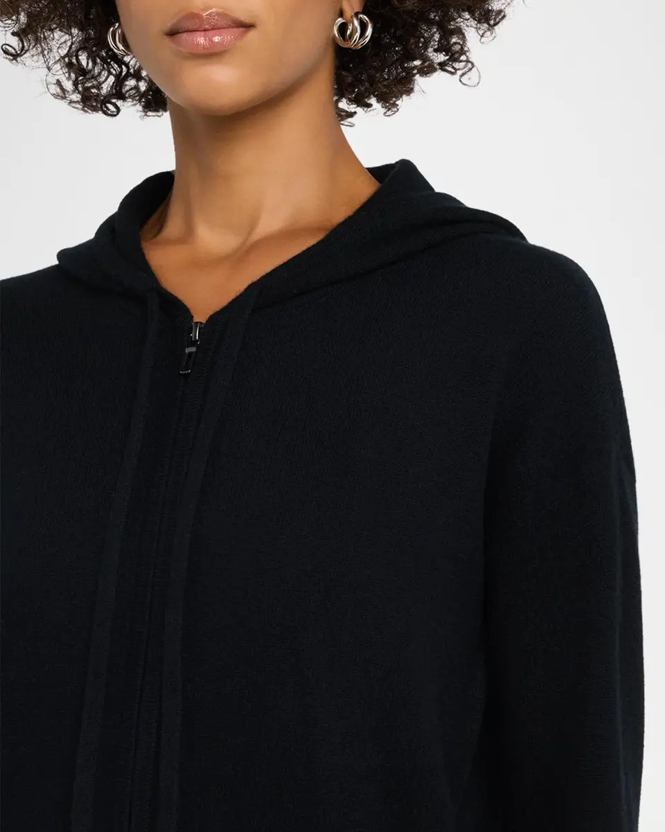 Neiman Marcus Cashmere Collection Cashmere Zip-Front Hoodie | Thumbnail 5 Neiman Marcus Cashmere Collection Cashmere Zip-Front Hoodie | Thumbnail 5
