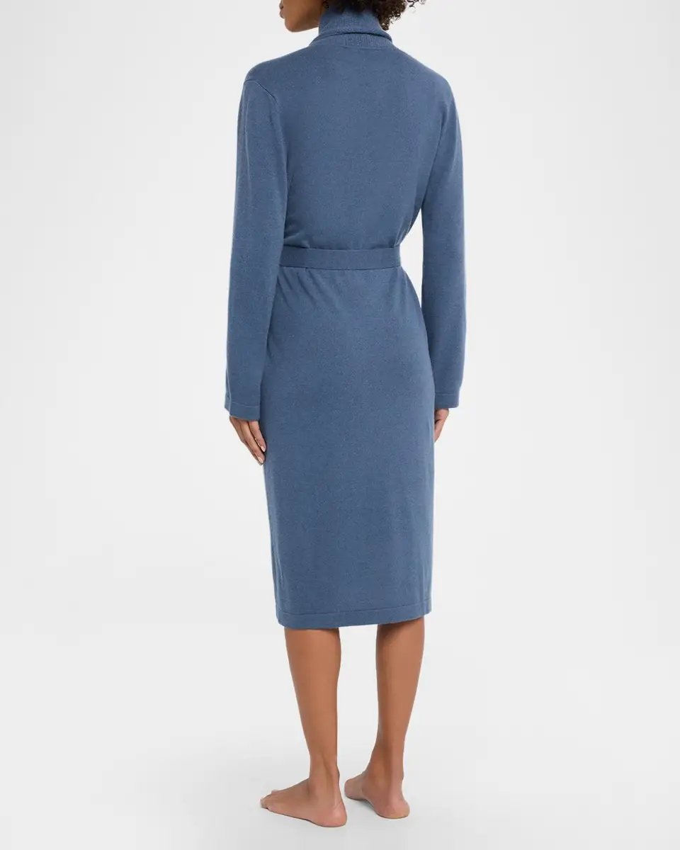 Neiman Marcus Cashmere Collection Cashmere Waffle Shawl-Collar Robe | Thumbnail 3 Neiman Marcus Cashmere Collection Cashmere Waffle Shawl-Collar Robe | Thumbnail 3