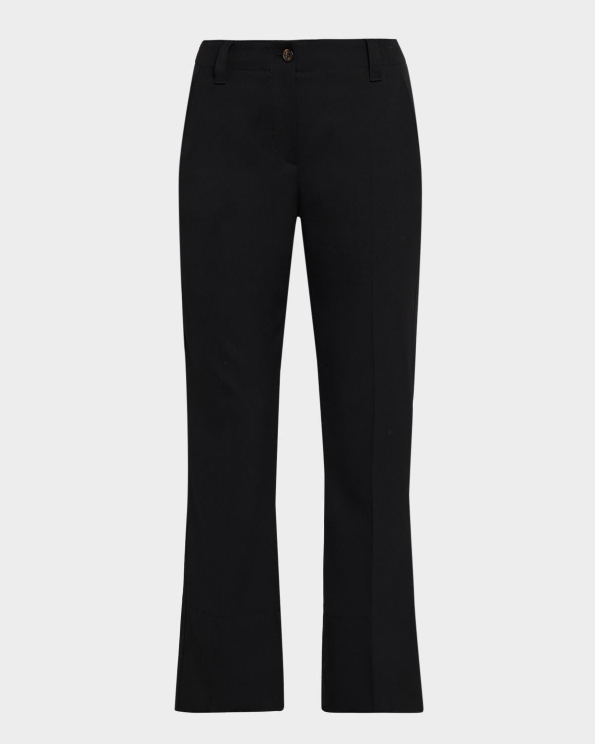 Brunello Cucinelli Wool Gabardine Kickflare Ankle Trousers