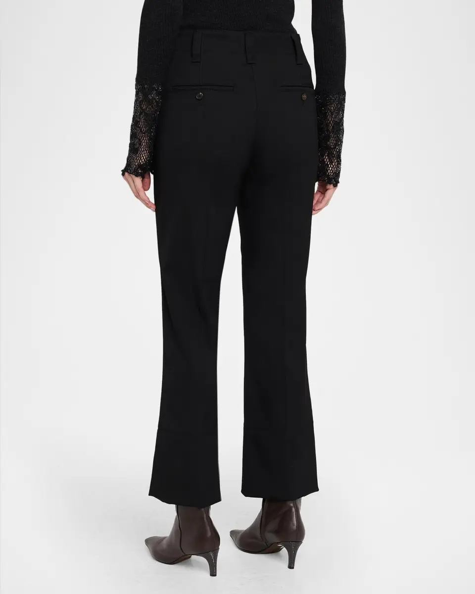 Brunello Cucinelli Wool Gabardine Kickflare Ankle Trousers | Thumbnail 3 Brunello Cucinelli Wool Gabardine Kickflare Ankle Trousers | Thumbnail 3