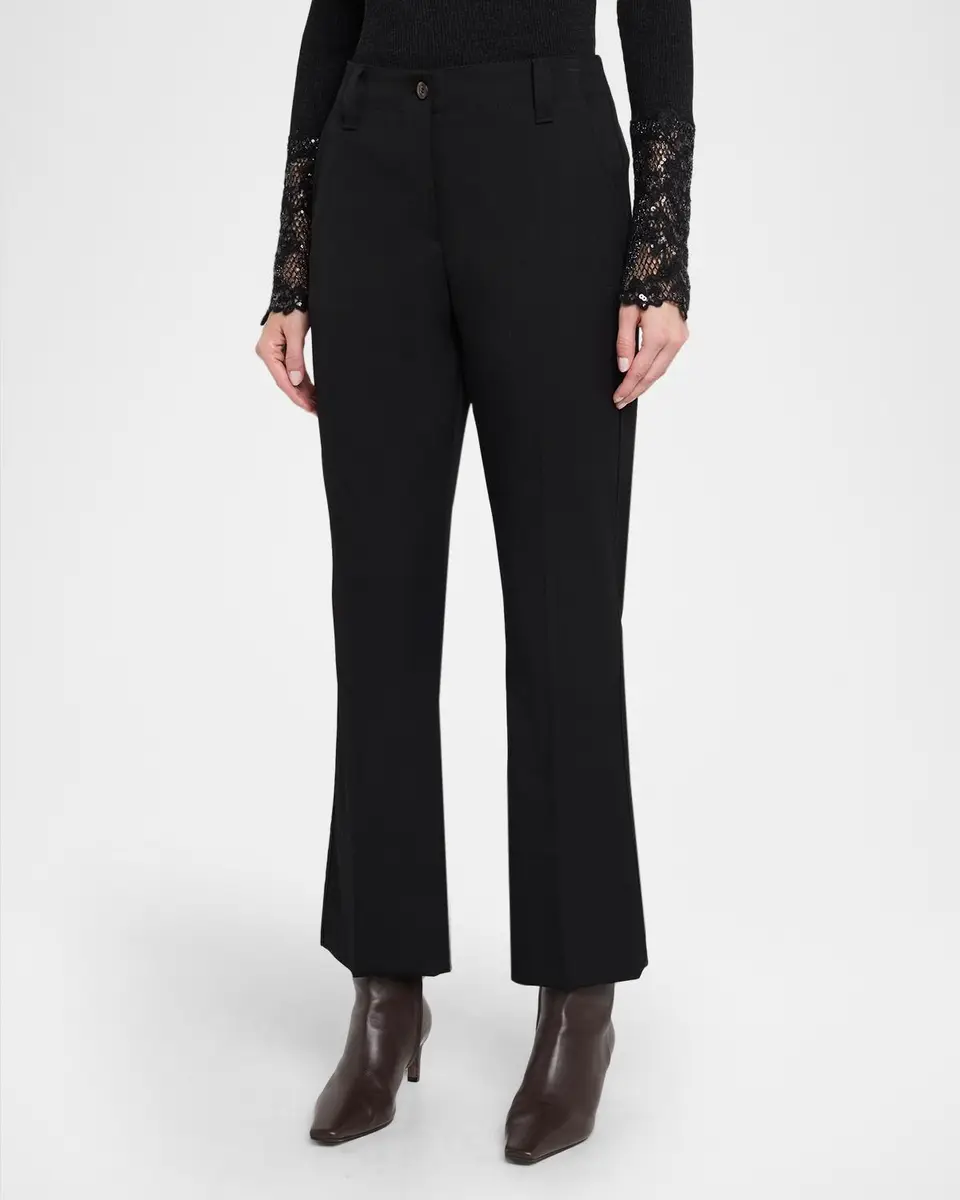 Brunello Cucinelli Wool Gabardine Kickflare Ankle Trousers | Thumbnail 4 Brunello Cucinelli Wool Gabardine Kickflare Ankle Trousers | Thumbnail 4