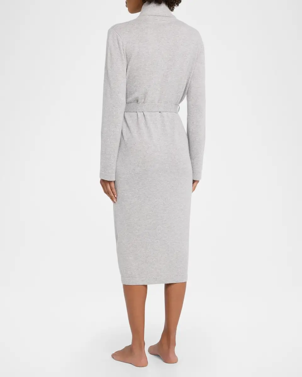Neiman Marcus Cashmere Collection Cashmere Waffle Shawl-Collar Robe | Thumbnail 3 Neiman Marcus Cashmere Collection Cashmere Waffle Shawl-Collar Robe | Thumbnail 3