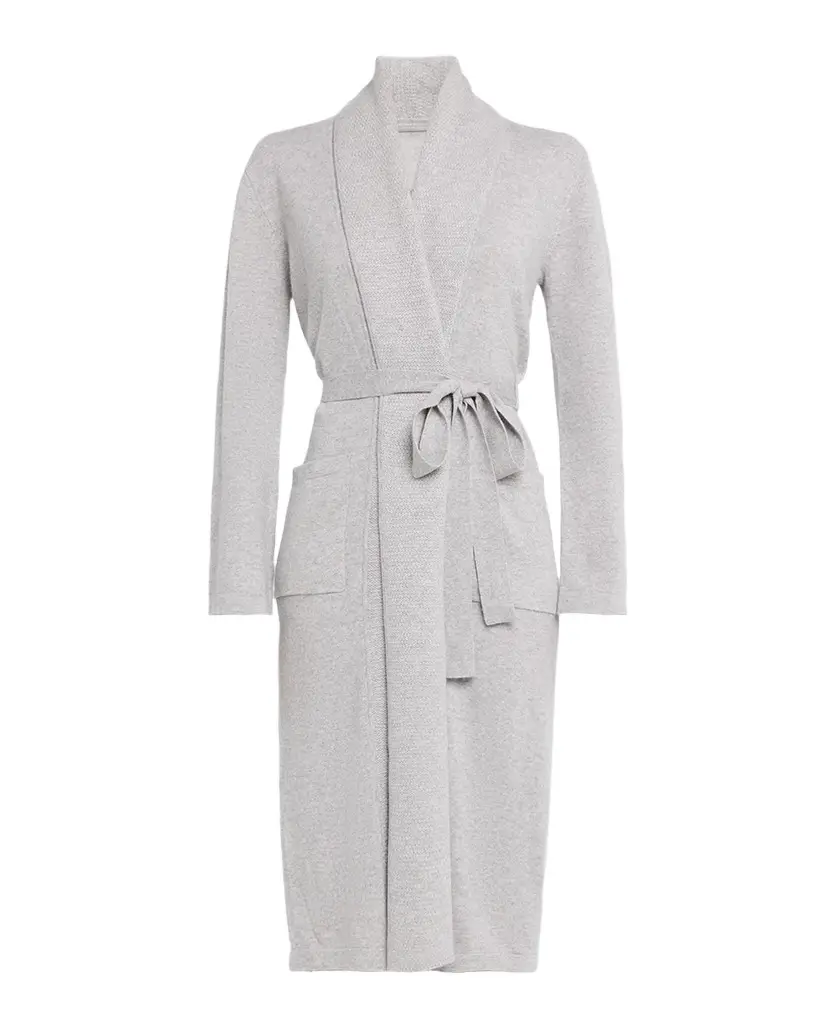 Neiman Marcus Cashmere Collection Cashmere Waffle Shawl-Collar Robe