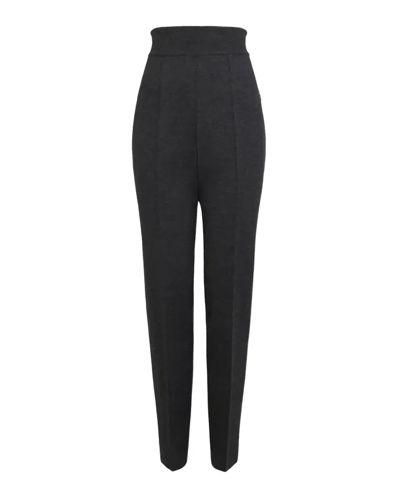 Alaïa High-Rise Wool Knit Tapered-Leg Pants