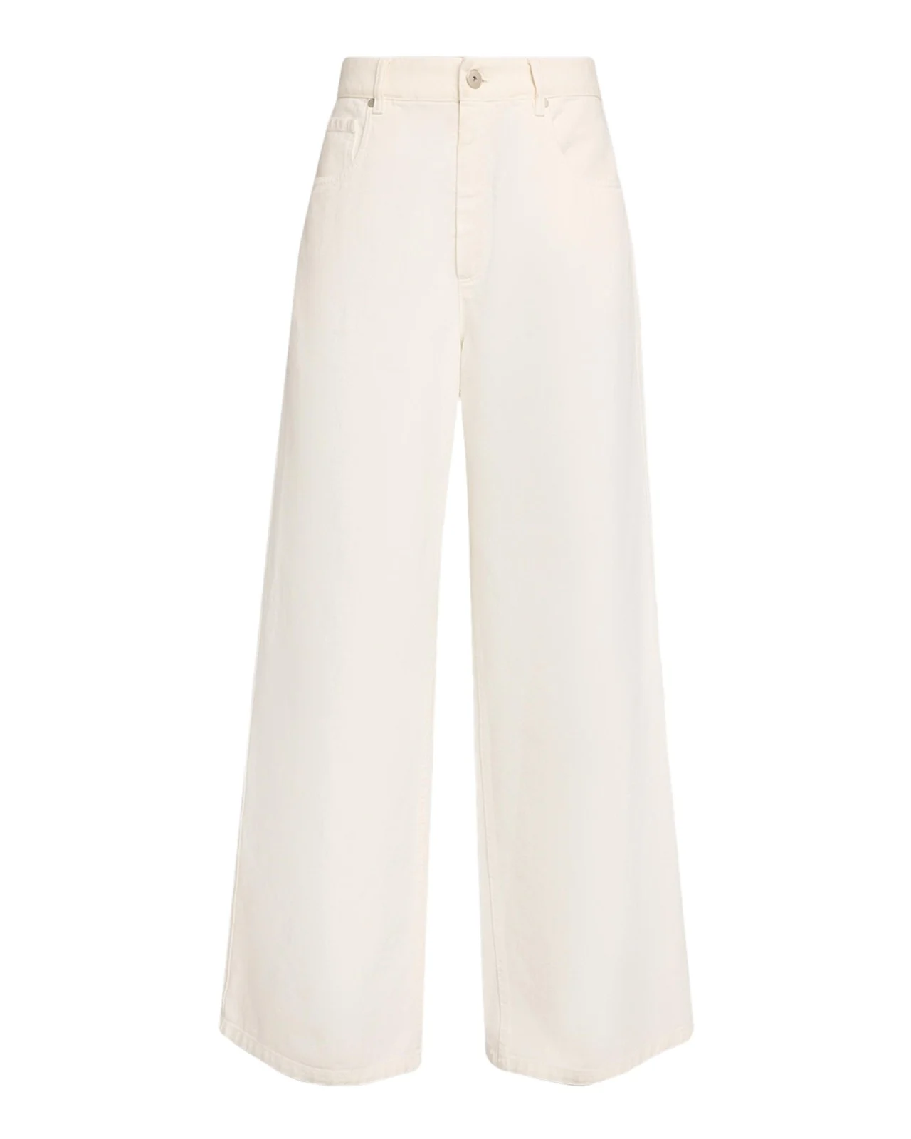 Authentic Denim Relaxed Wide-Leg Jeans With Monili