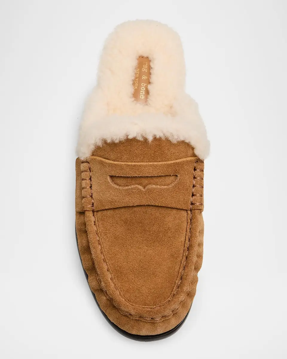 rag & bone Carter Shearling-Lined Suede Loafer Mules | Thumbnail 4 rag & bone Carter Shearling-Lined Suede Loafer Mules | Thumbnail 4
