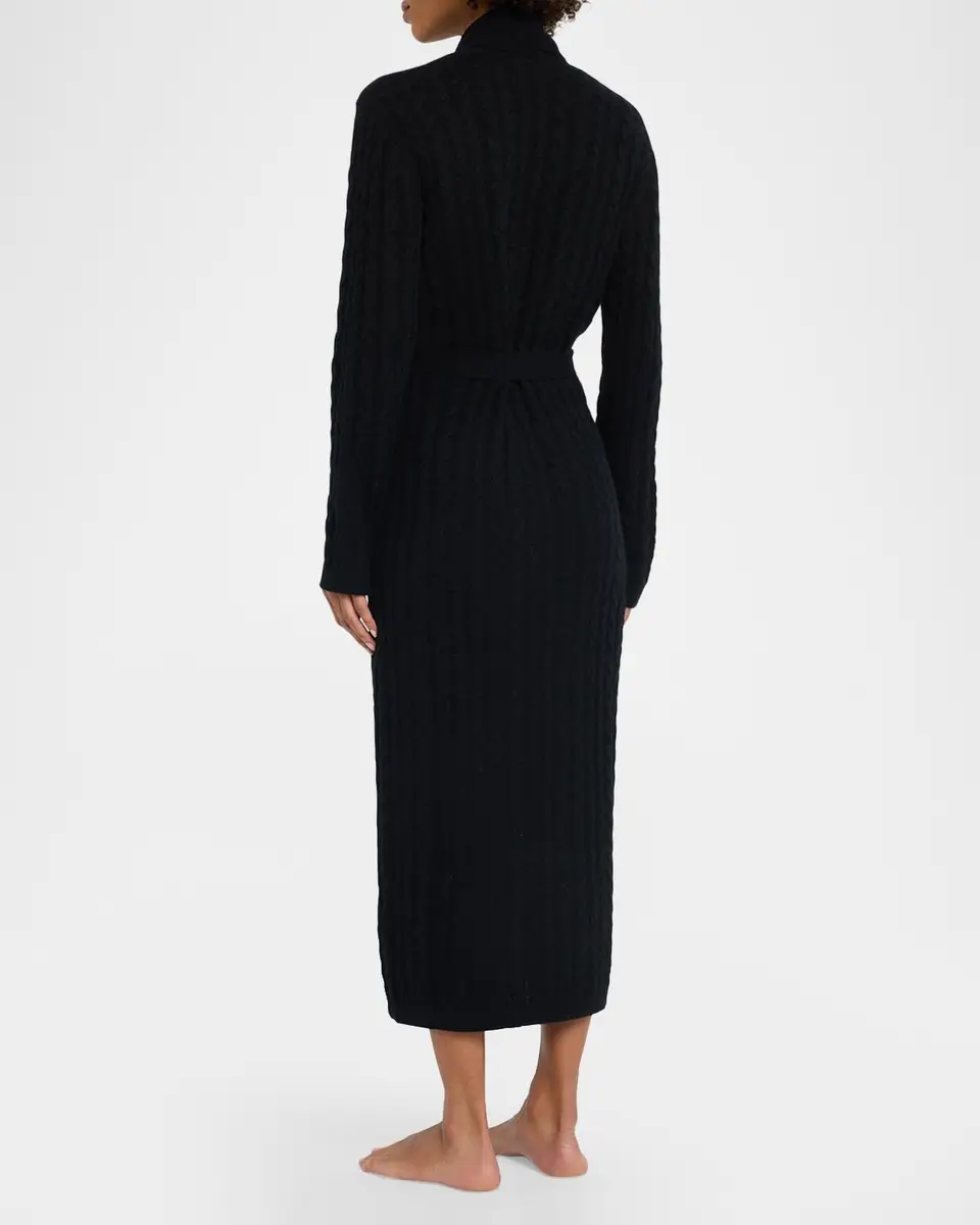 Neiman Marcus Cashmere Collection Cashmere Cable-Knit Robe | Thumbnail 3 Neiman Marcus Cashmere Collection Cashmere Cable-Knit Robe | Thumbnail 3
