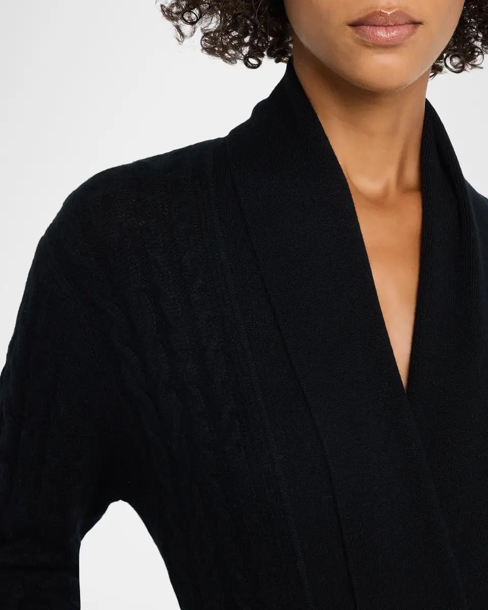 Neiman Marcus Cashmere Collection Cashmere Cable-Knit Robe | Thumbnail 5 Neiman Marcus Cashmere Collection Cashmere Cable-Knit Robe | Thumbnail 5