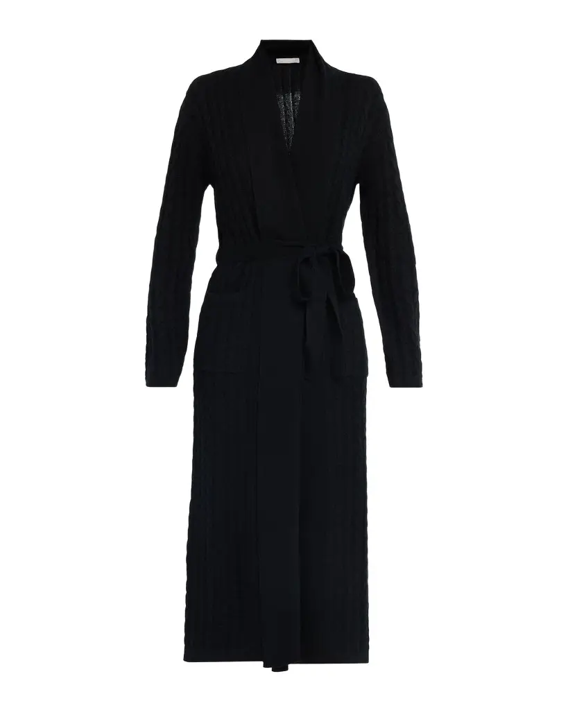 Neiman Marcus Cashmere Collection Cashmere Cable-Knit Robe