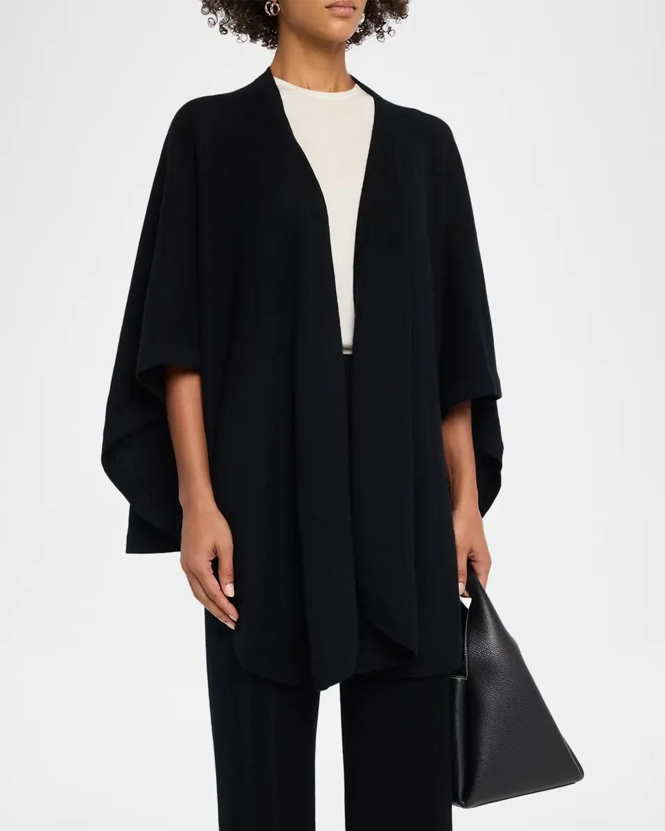 Neiman Marcus Cashmere Collection Cashmere Open-Front Cape | Thumbnail 4 Neiman Marcus Cashmere Collection Cashmere Open-Front Cape | Thumbnail 4