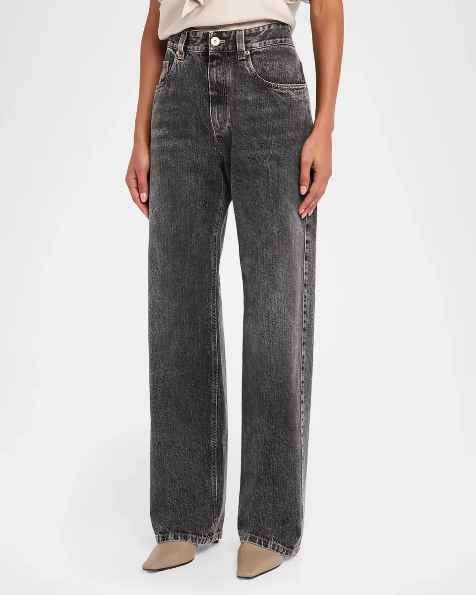 Brunello Cucinelli Authenic Denim Straight-Leg Jeans | Thumbnail 4 Brunello Cucinelli Authenic Denim Straight-Leg Jeans | Thumbnail 4