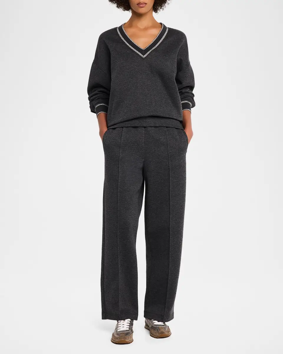 Brunello Cucinelli Cashmere-Cotton V-Neck Sweater | Thumbnail 2 Brunello Cucinelli Cashmere-Cotton V-Neck Sweater | Thumbnail 2