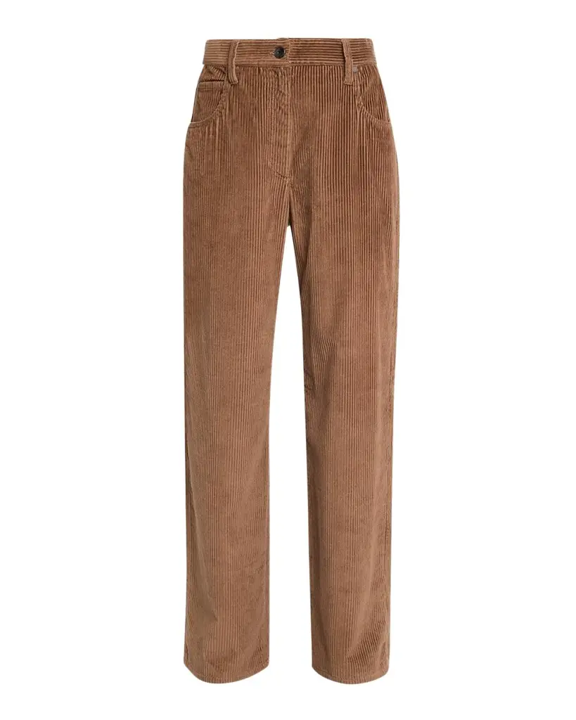 Cotton Corduroy Straight-Leg Pants