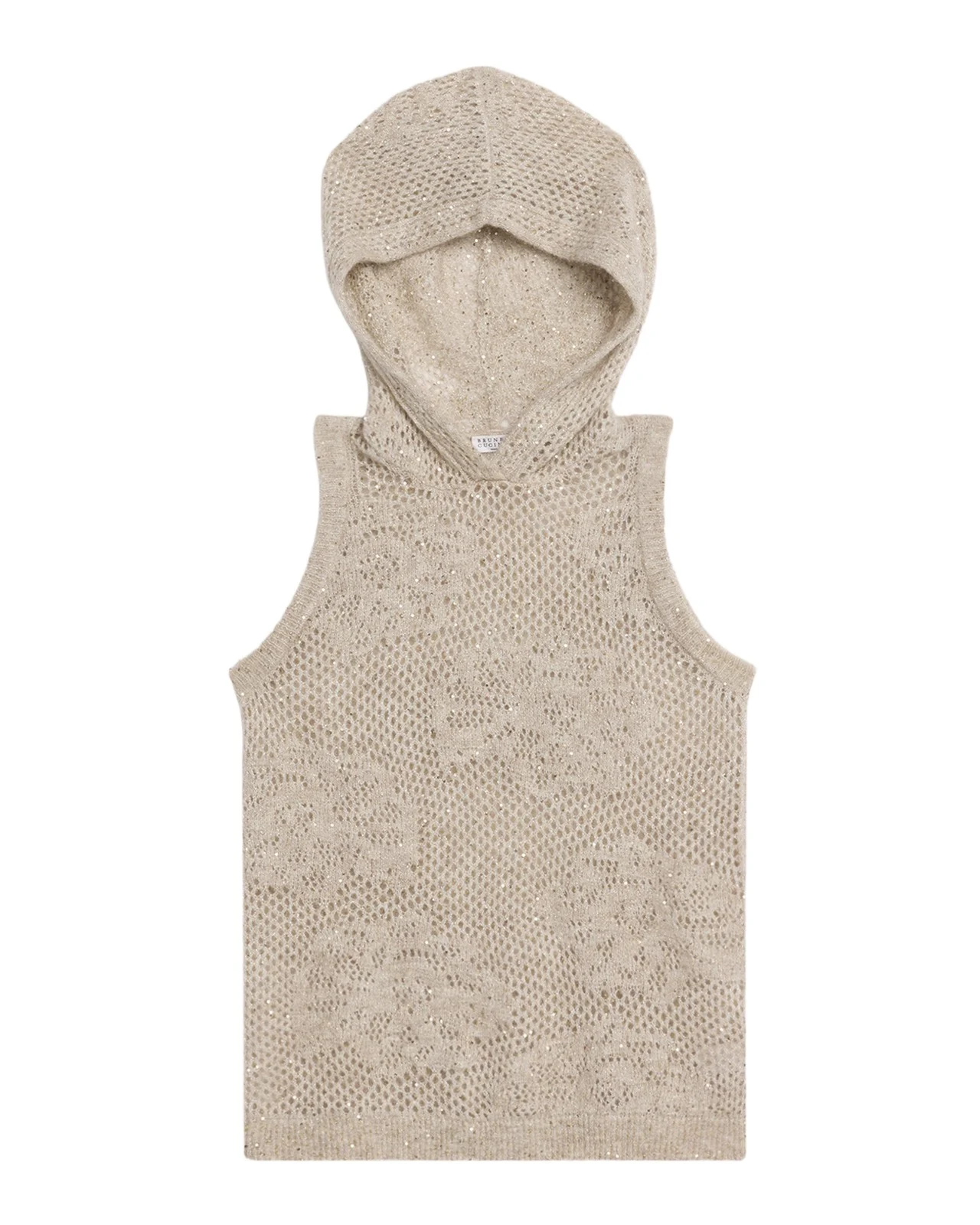 Brunello Cucinelli Dazzling Water Lillies Knit Hooded Vest