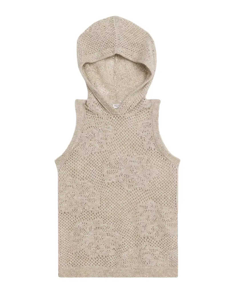 Dazzling Water Lillies Knit Hooded Vest Dazzling Water Lillies Knit Hooded Vest