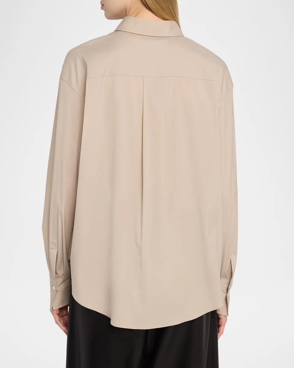 Brunello Cucinelli Stretch Poplin Buttoned Shirt | Thumbnail 3 Brunello Cucinelli Stretch Poplin Buttoned Shirt | Thumbnail 3