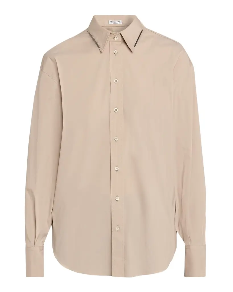 Stretch Poplin Buttoned Shirt