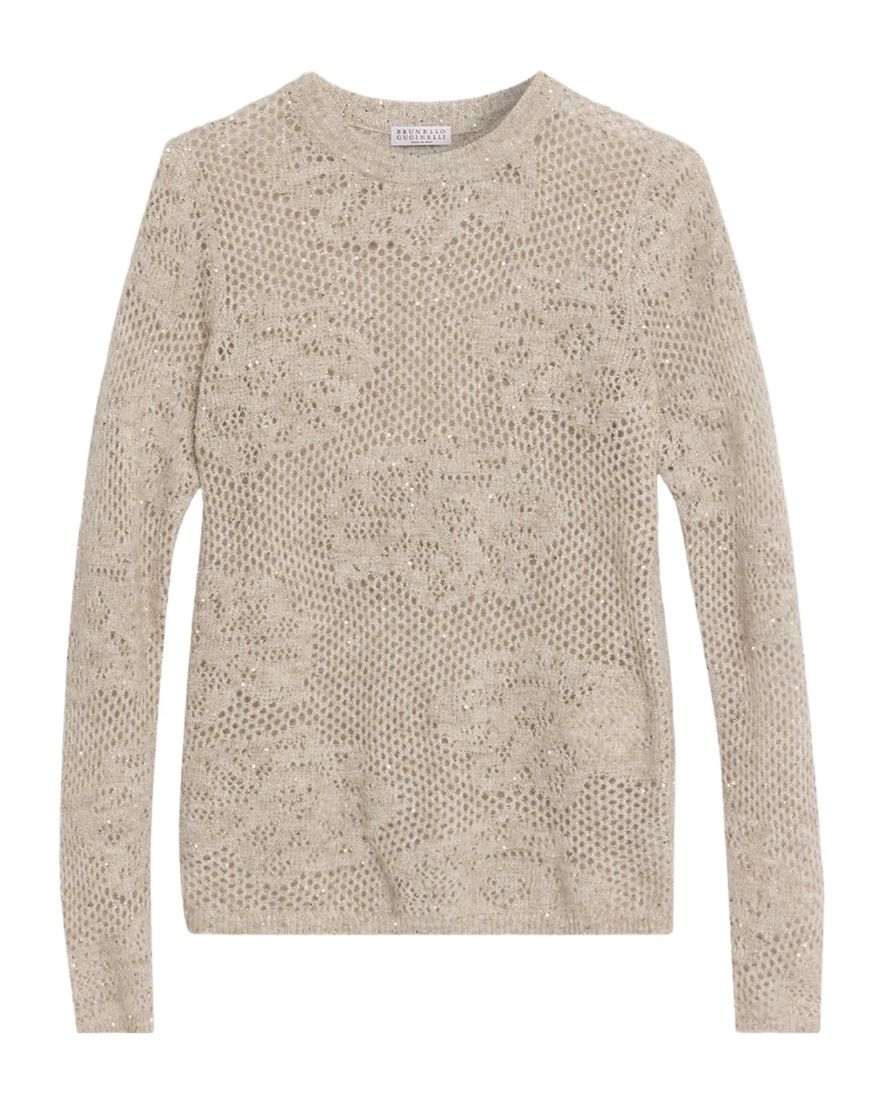 Wool-Mohair Diamante Openwork Sweater Wool-Mohair Diamante Openwork Sweater