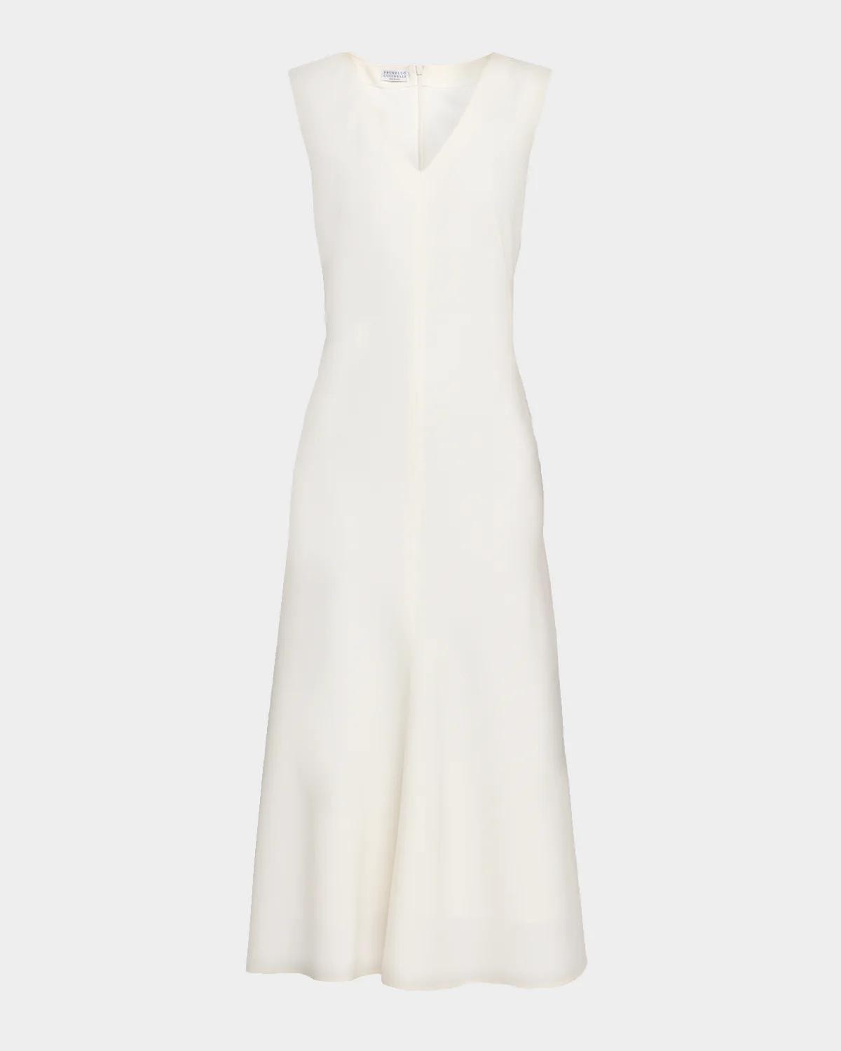 Sleeveless Fluid Stretch Wool Midi Dress Sleeveless Fluid Stretch Wool Midi Dress