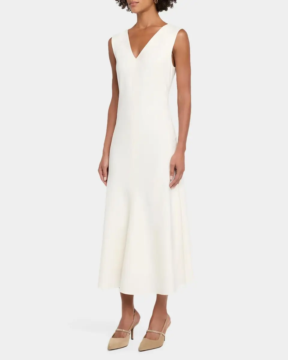 Brunello Cucinelli Sleeveless Fluid Stretch Wool Midi Dress | Thumbnail 4 Brunello Cucinelli Sleeveless Fluid Stretch Wool Midi Dress | Thumbnail 4