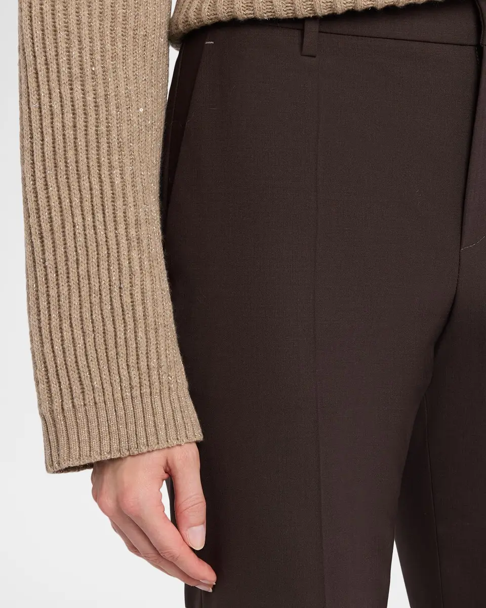 Brunello Cucinelli Wool Slim-Leg Split Hem Pants | Thumbnail 5 Brunello Cucinelli Wool Slim-Leg Split Hem Pants | Thumbnail 5
