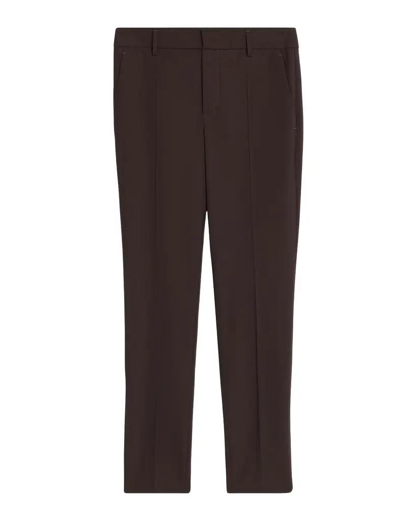 Brunello Cucinelli Wool Slim-Leg Split Hem Pants