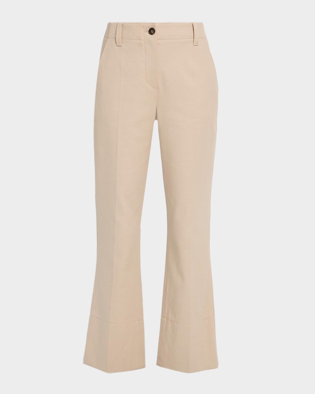 Brunello Cucinelli Cotton Twill Kickflare Ankle Pants