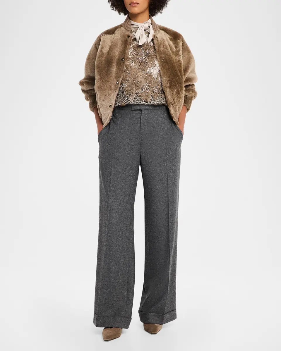 Brunello Cucinelli Mohair Diamante Floral Embroidered Mesh Sweater | Thumbnail 2 Brunello Cucinelli Mohair Diamante Floral Embroidered Mesh Sweater | Thumbnail 2