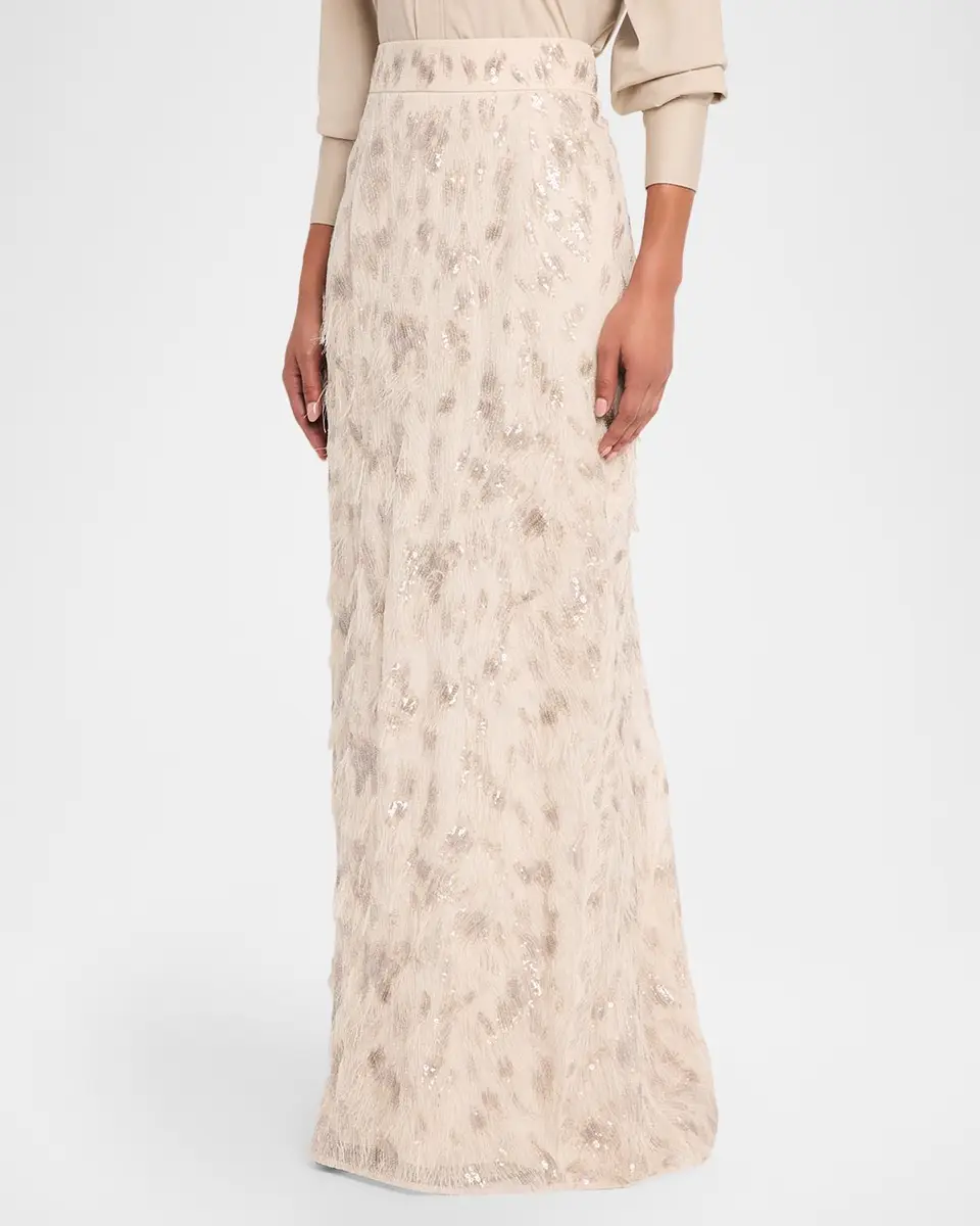 Brunello Cucinelli Animalier Sequin Feathered Skirt | Thumbnail 4 Brunello Cucinelli Animalier Sequin Feathered Skirt | Thumbnail 4