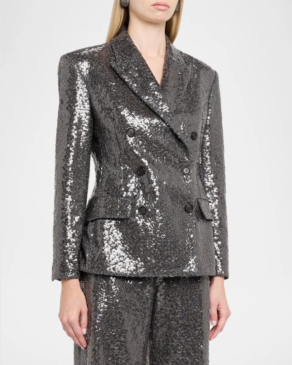 Brunello Cucinelli Sequin Embellished Suit-Type Jacket | Thumbnail 4 Brunello Cucinelli Sequin Embellished Suit-Type Jacket | Thumbnail 4
