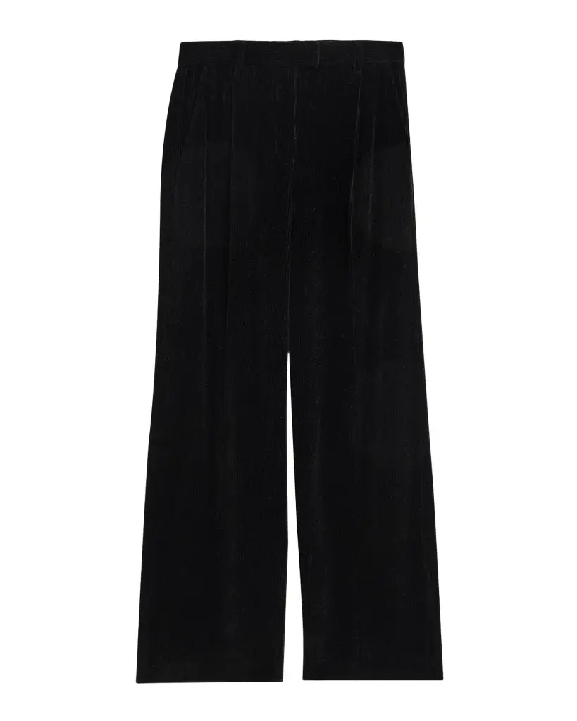Brunello Cucinelli Sparkling Corduroy Wide-Leg Trousers