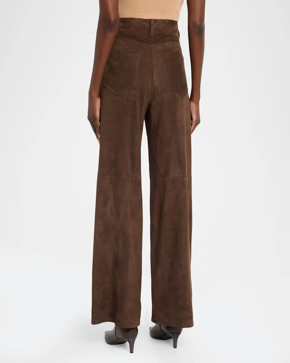 Brunello Cucinelli Suede Relaxed Straight-Leg Pants | Thumbnail 3 Brunello Cucinelli Suede Relaxed Straight-Leg Pants | Thumbnail 3