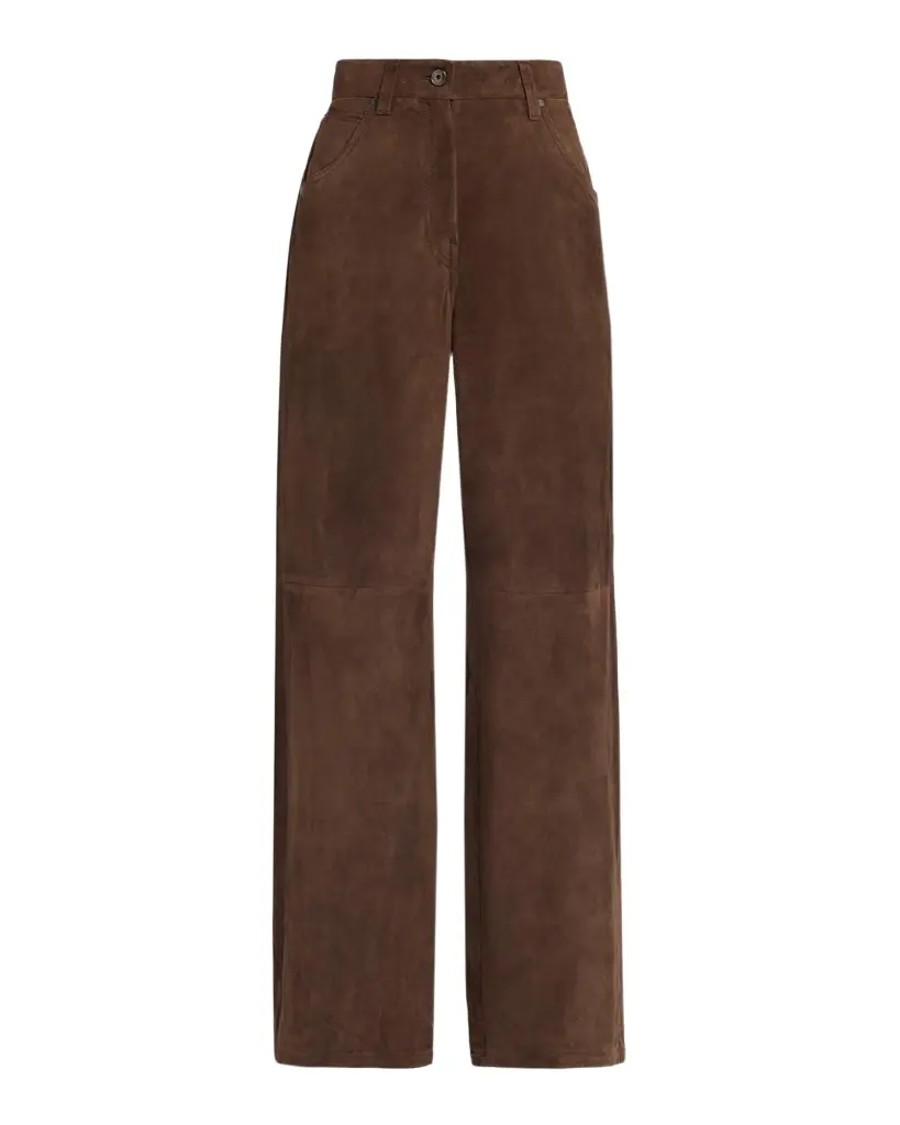Suede Relaxed Straight-Leg Pants Suede Relaxed Straight-Leg Pants