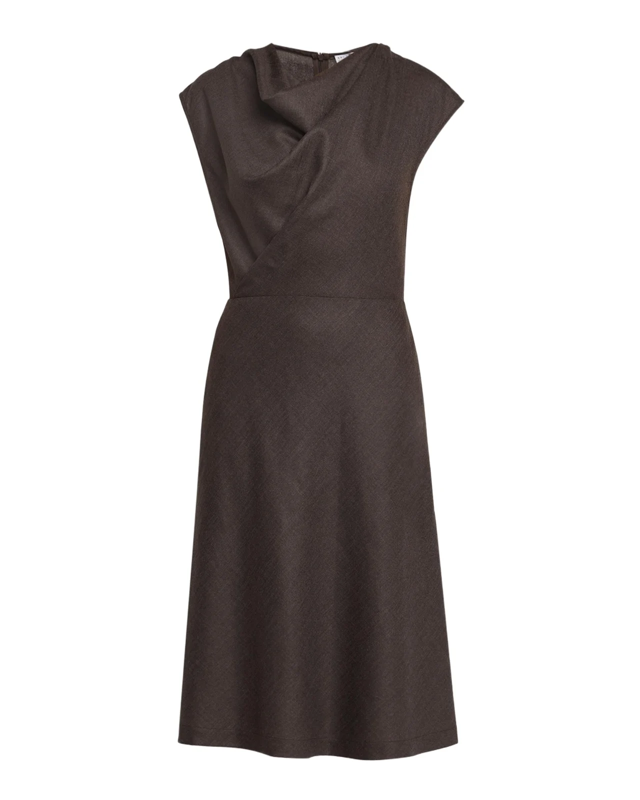 Fluid Wool Twill Cowl-Neck Midi Dress Fluid Wool Twill Cowl-Neck Midi Dress