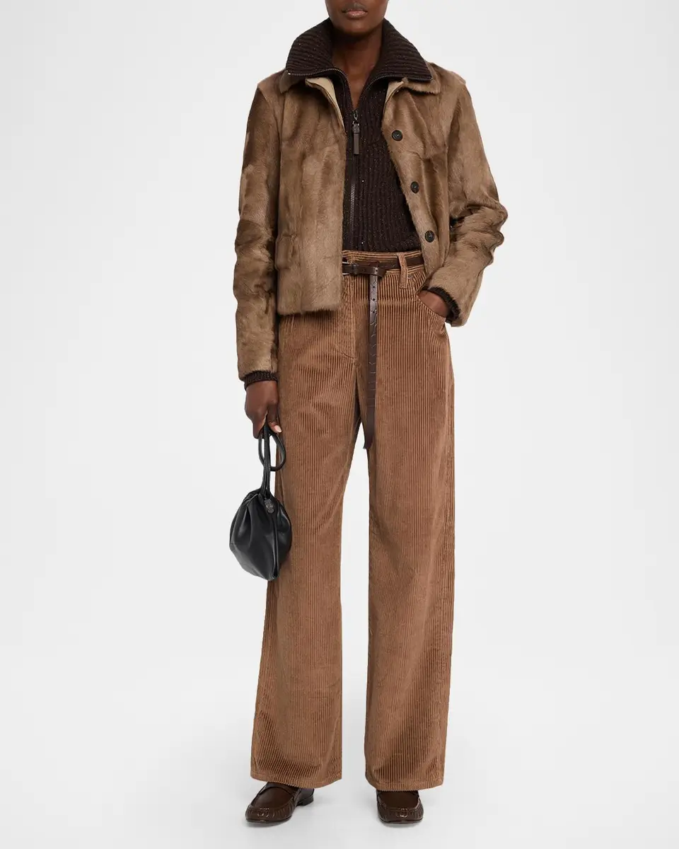 Brunello Cucinelli Capretta Goat Shearling Single-Breasted Jacket | Thumbnail 2