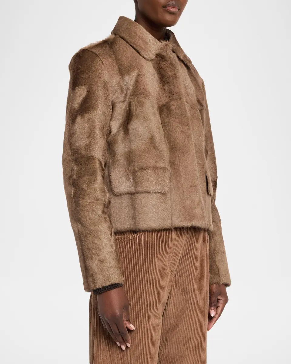 Brunello Cucinelli Capretta Goat Shearling Single-Breasted Jacket | Thumbnail 4