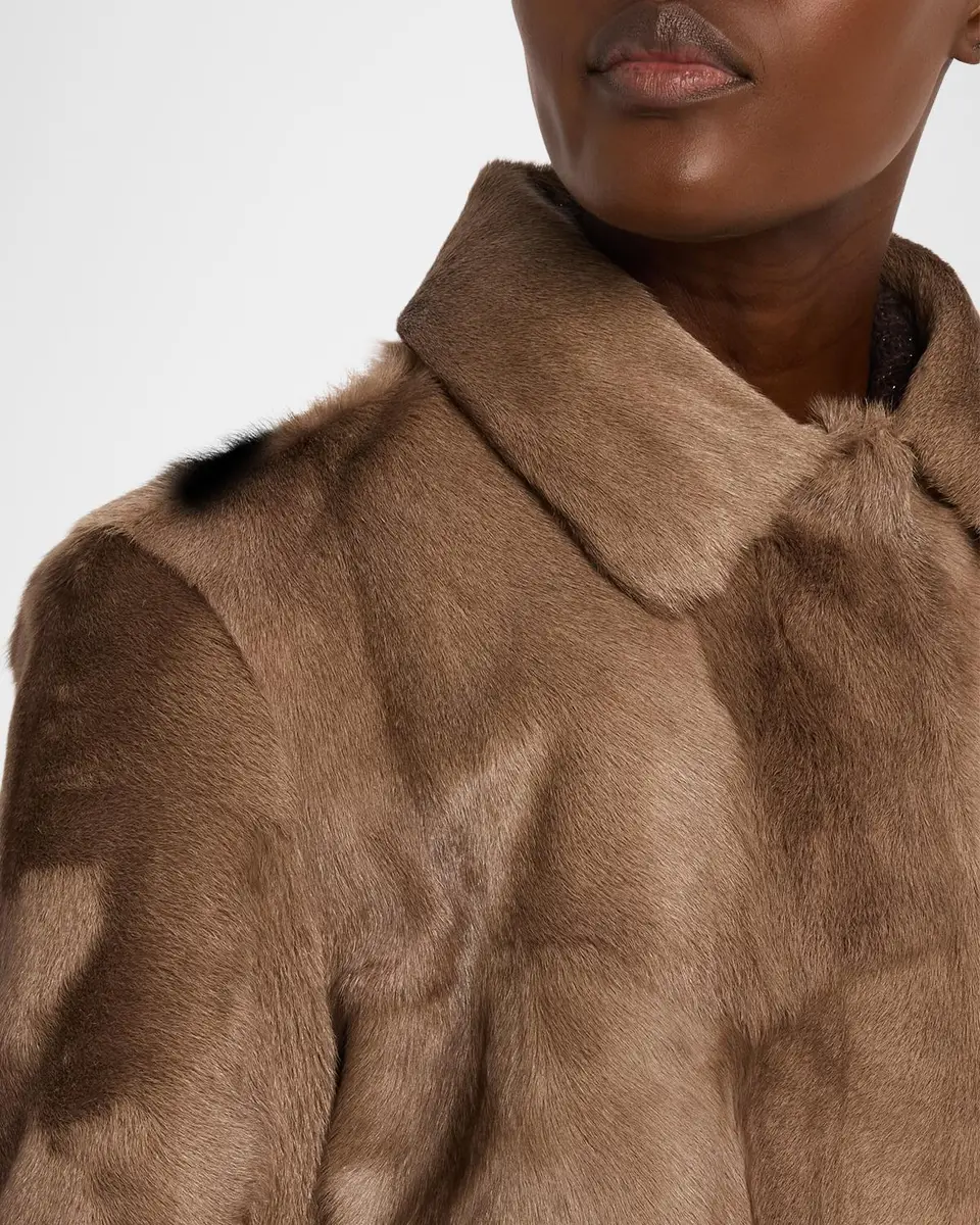 Brunello Cucinelli Capretta Goat Shearling Single-Breasted Jacket | Thumbnail 5