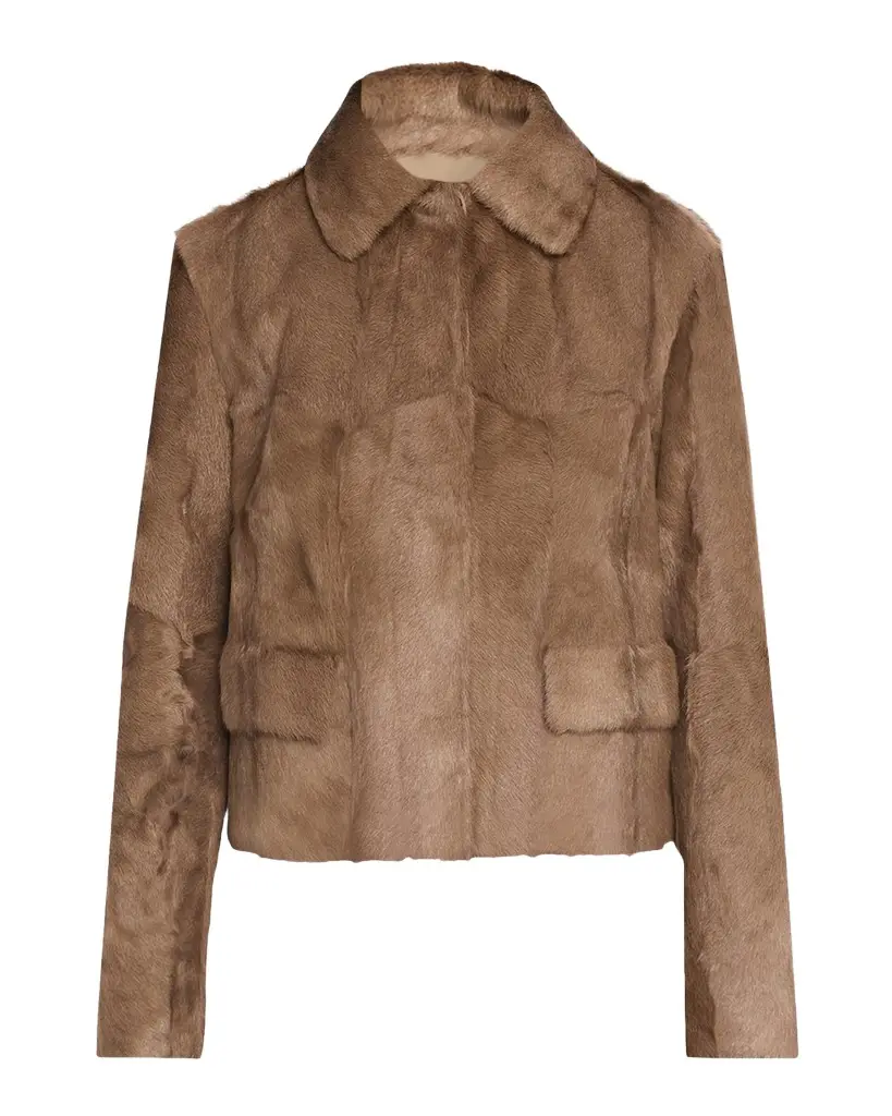 Capretta Goat Shearling Single-Breasted Jacket