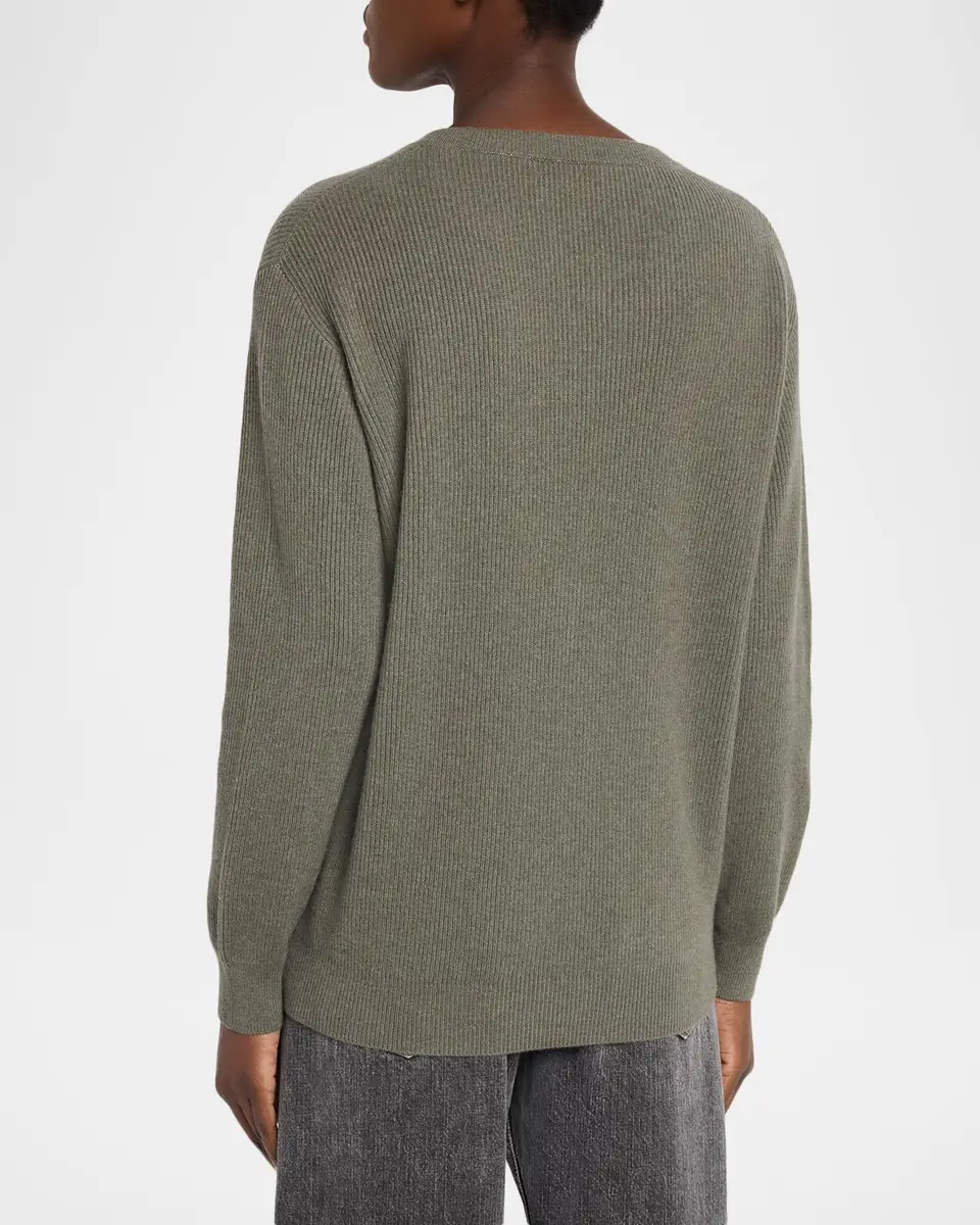 Brunello Cucinelli Cashmere Rib Crewneck Sweater | Thumbnail 3 Brunello Cucinelli Cashmere Rib Crewneck Sweater | Thumbnail 3